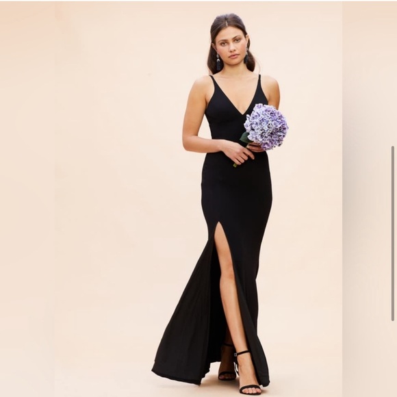 Dress the Population Iris Gown – Black Plunging Maxi Dress Size XXL NWT - Picture 4 of 9